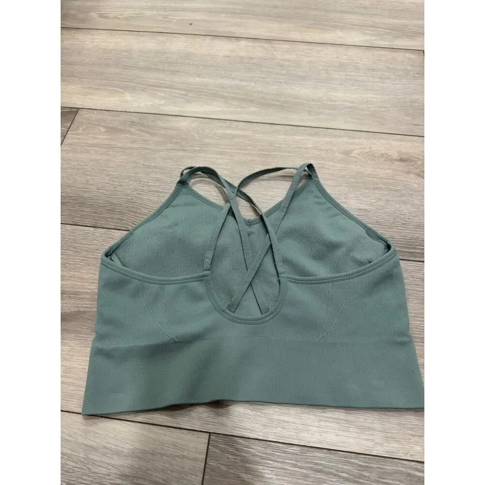 SOMA SPORT Longline Bra with Strappy Back XXL olive green